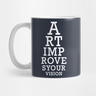 Art Improves Your Vision Eyechart in White Mug